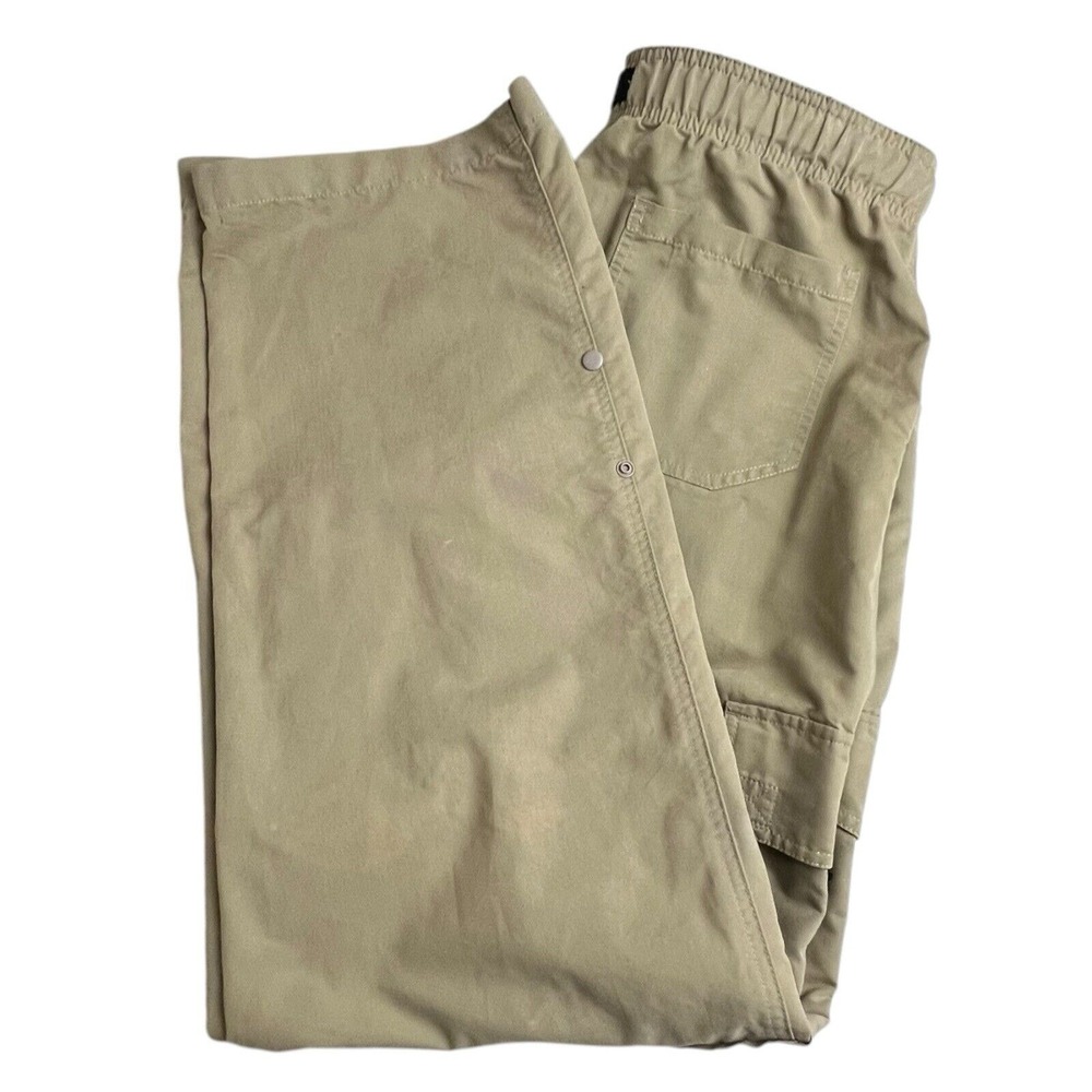 Prana Mens XL Brown Built in Belt Relaxed Straight Leg Cargo Pants FLAW READ
